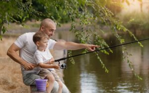 father and son fishing