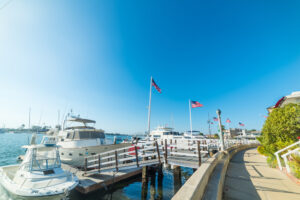 docks in coastal town
